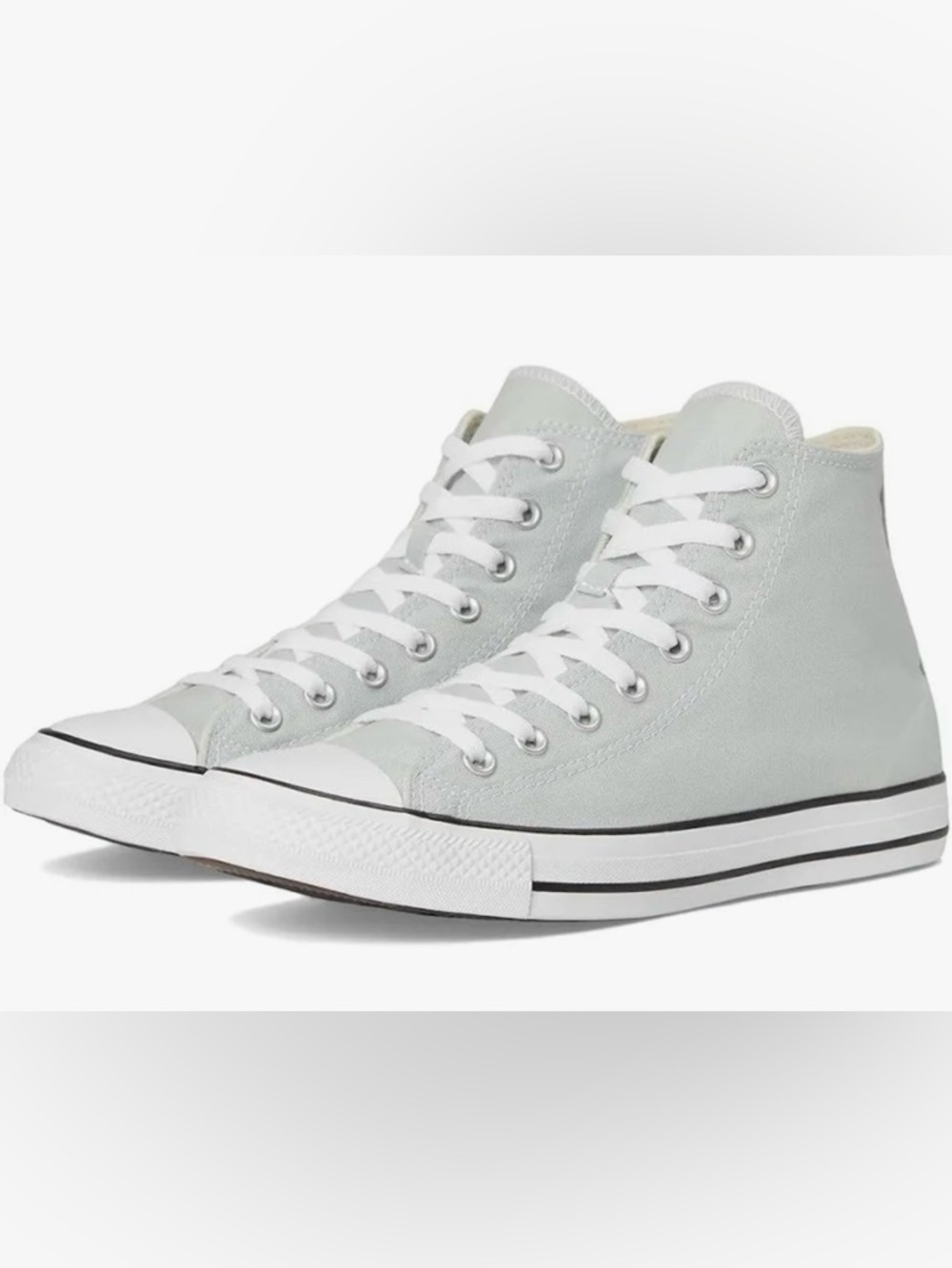 Converse Chuck Taylor High-Top Canvas Sneakers in Light Gray - Women's Size 8
